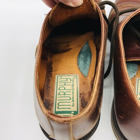 Johnston & Murphy Shoes Lace Up Dress Leather Upper Classic Brown Size 10.5 main image 8